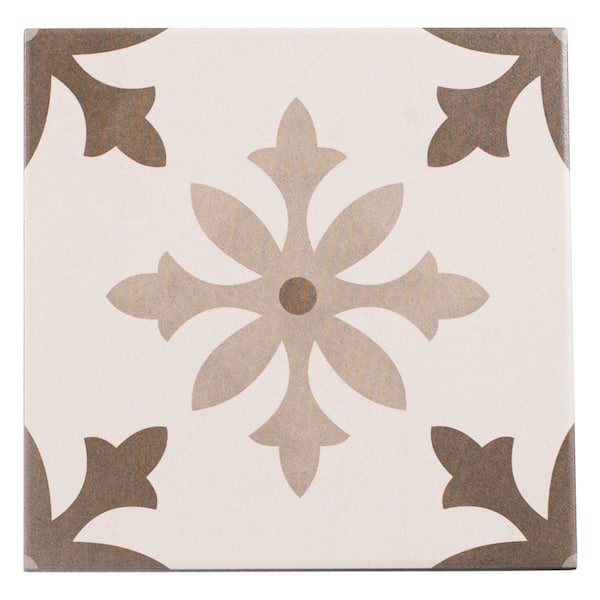 ANDOVA Istanelle Haj Grey 8 in. Encaustic Patterned Matte Porcelain Wall and Floor Tile (8.17 sq. ft./Case)