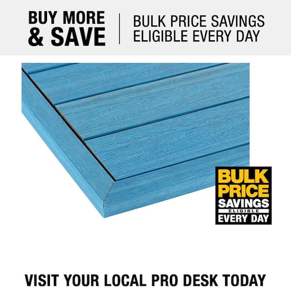 1/12 ft. x 1 ft. Quick Deck Composite Deck Tile Outside Corner Trim in Caribbean Blue (2-Pieces/Box)
