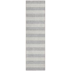 Chantille ACN530 Pewter 2 ft. 3 in. x 7 ft. 6 in. Machine Washable Indoor/Outdoor Geometric Runner Rug