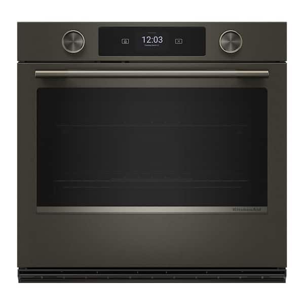 30 in. Single Electric Wall Oven with True Convection Self-Cleaning in Black Ore