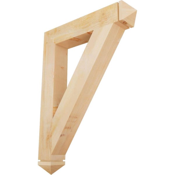 Ekena Millwork 6 in. x 48 in. x 36 in. Douglas Fir Traditional Arts and Crafts Rough Sawn Bracket