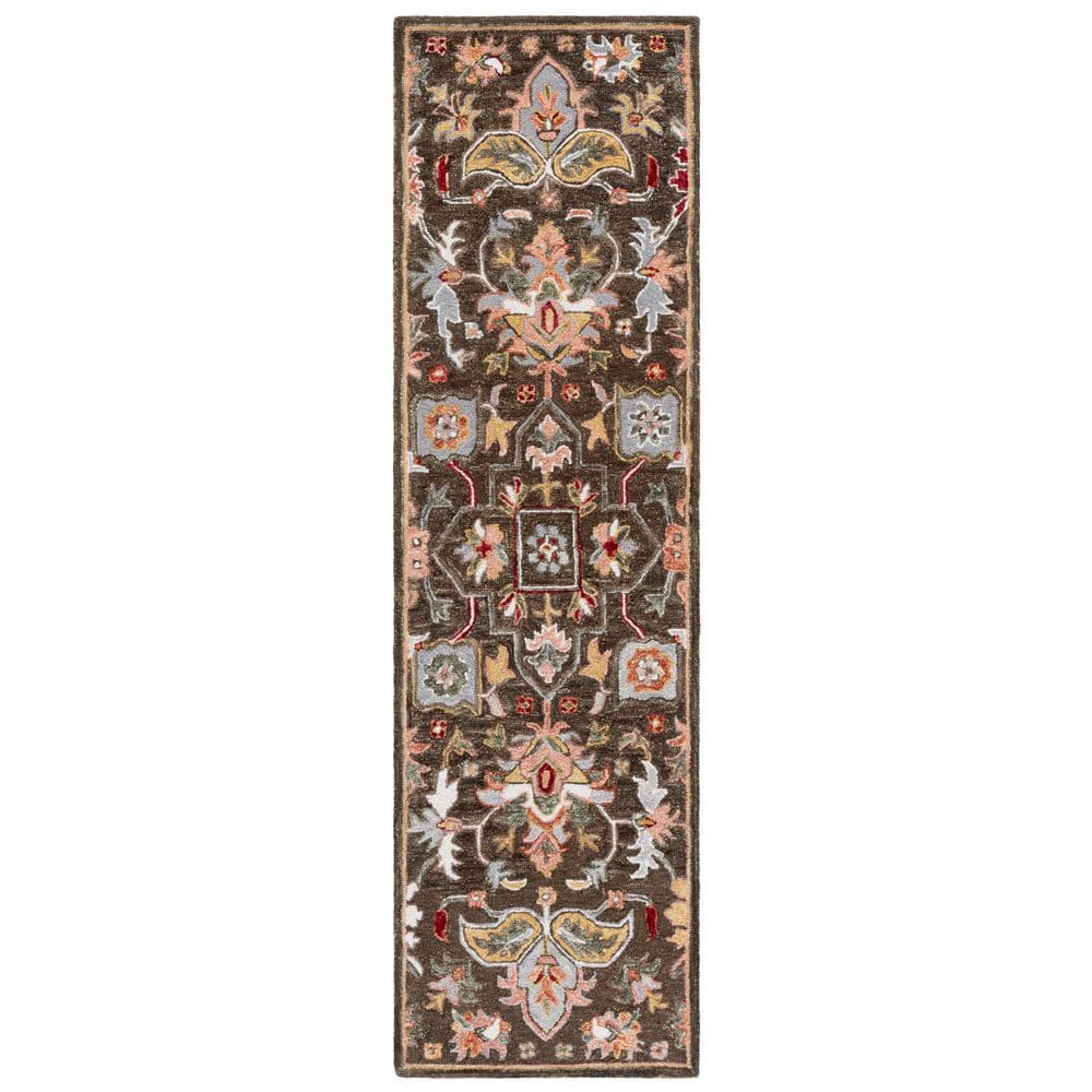 Heritage 2 ft. x 8 ft. Brown/Green Border Floral Runner Rug price history on PriceWatchPro