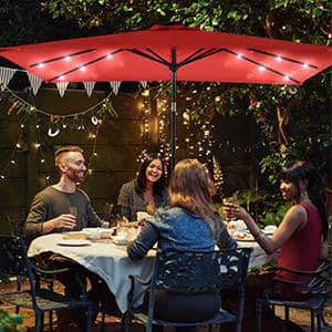 cantilever tilting patio umbrella PURPLE LEAF Deluxe Left-Right Tilting Patio Umbrella Outdoor Swivel  Cantilever Umbrellas