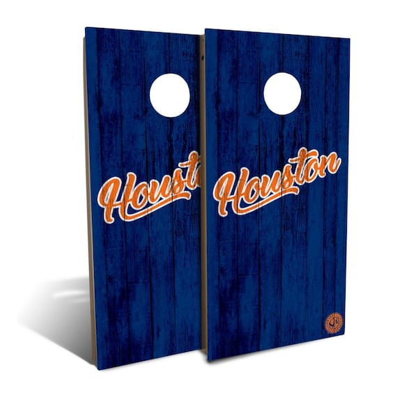 Slick Woodys Houston Solid Wood Baseball Cornhole Board Set Includes