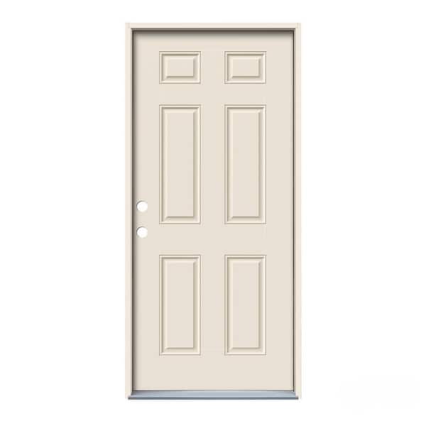 JELD-WEN 32 in. x 80 in. 6-Panel Primed 20 Minute Fire Rated Steel Prehung Right-Hand Inswing Front Door