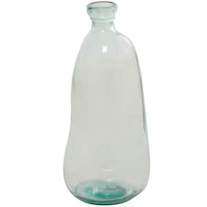 20 in. Clear Spanish Recycled Glass Decorative Vase