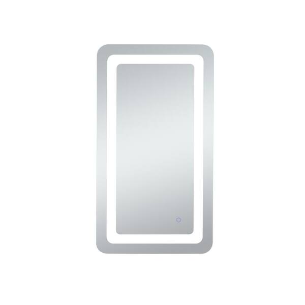Unbranded Home Living 24 in. W x 36 in. H Rectangular Frameless LED Wall Bathroom Vanity Mirror in Glossy White(Color Changing)