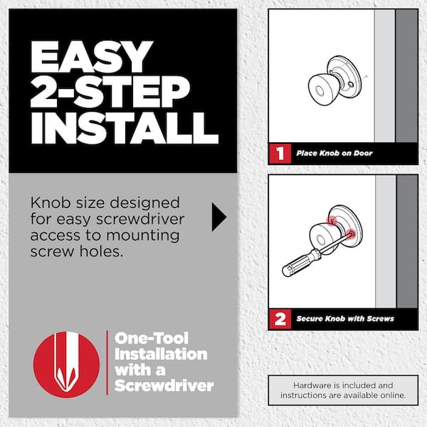 Cove Satin Nickel Dummy Door Knob Featuring Microban Antimicrobial Technology