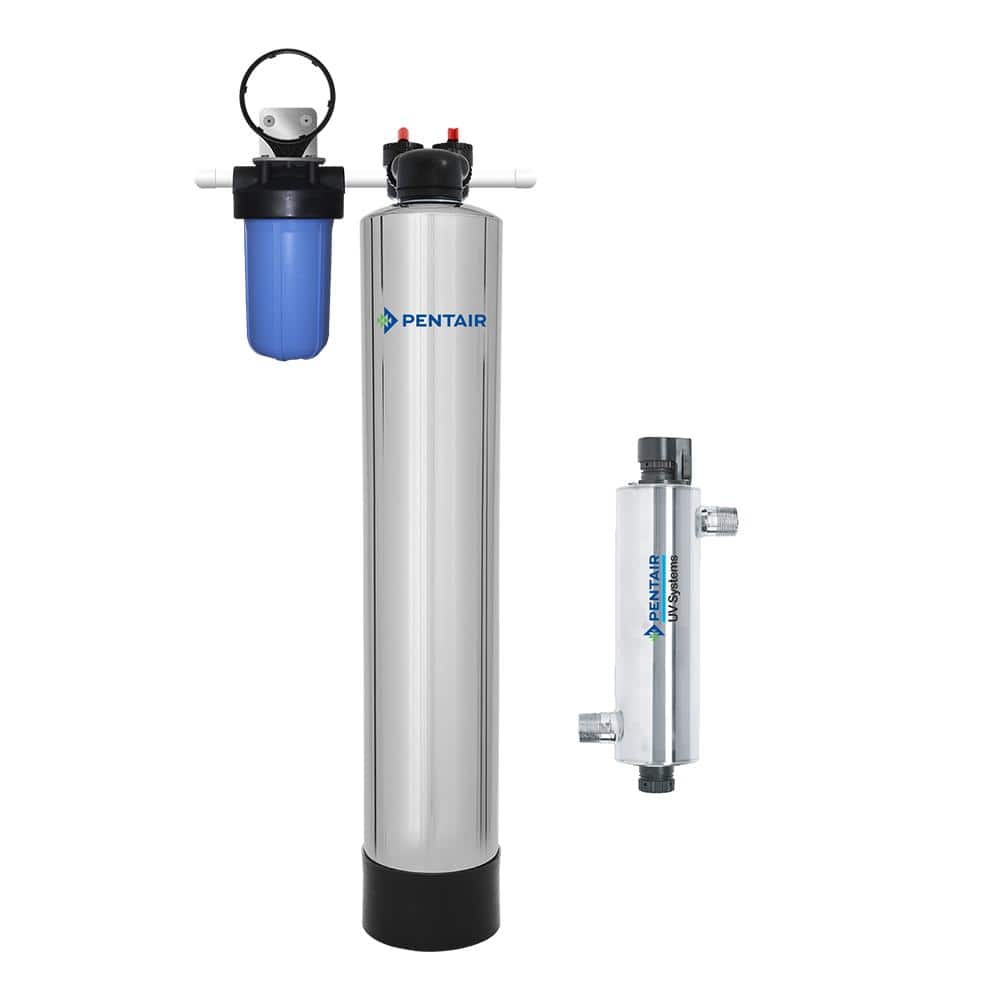 PENTAIR Whole House Water Filtration and 14 GPM UV System, Silver -  PC1000-PUV-14-P