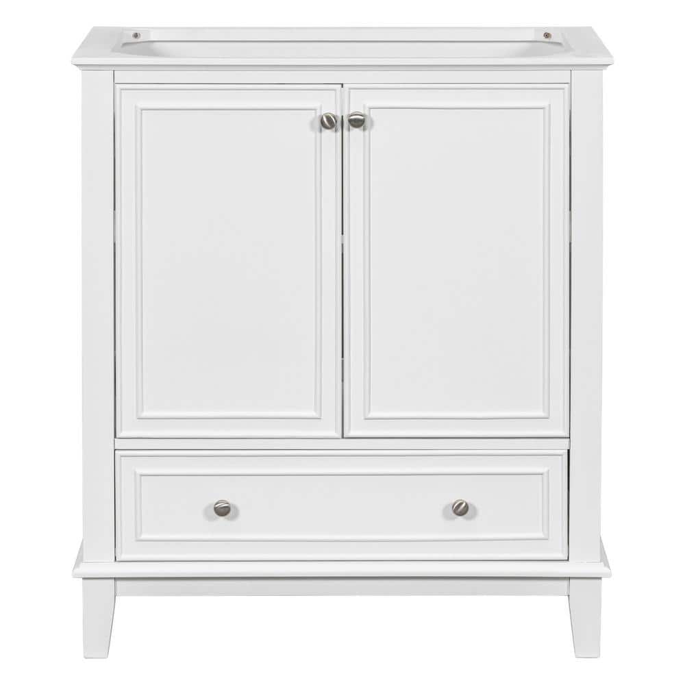 30 in. W x 18 in. D x 33 in. H Bath Vanity Cabinet without Top in White wit