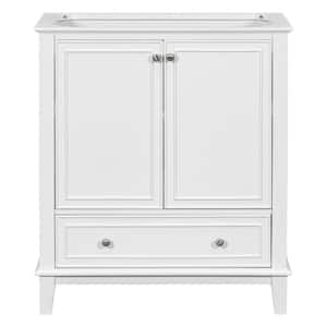 30 in. W x 18 in. D x 33 in. H Bath Vanity Cabinet without Top in White with 1-Drawers and 2-Door Storage Shelf