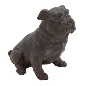 13 in. x 17 in. Black Resin Traditional Dog Sculpture