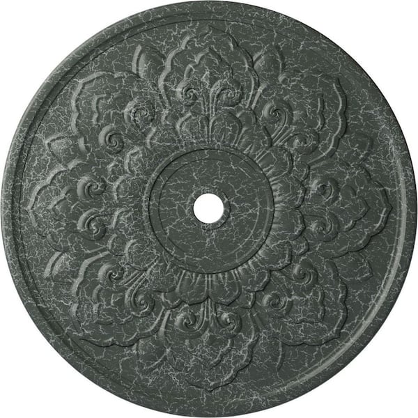 Ekena Millwork 1-3/4" x 50-1/8" x 50-1/8" Polyurethane Lorry Ceiling Medallion, Athenian Green Crackle