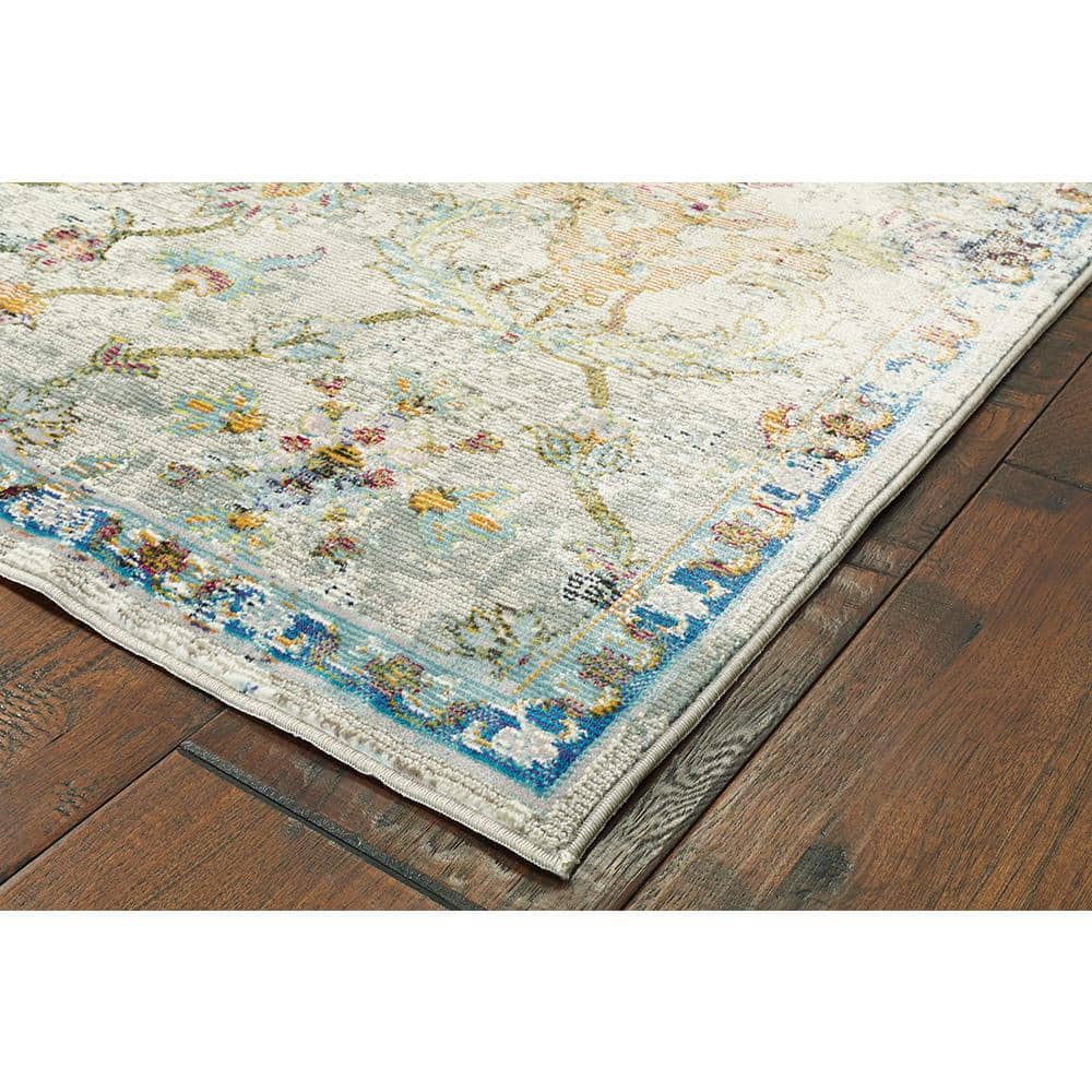 Green Multi 4' x 6' Reversible Synthetic Area Rug