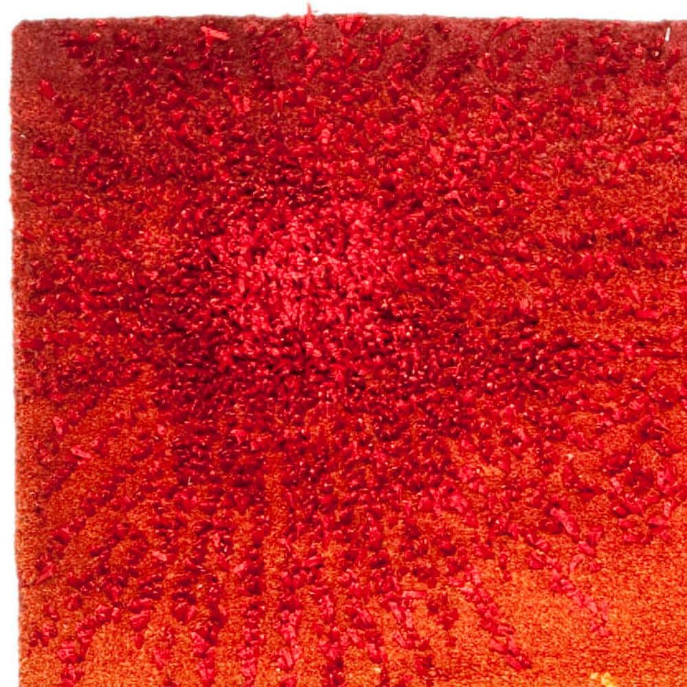 Handmade Reversible Rust Multi Wool Viscose Runner Rug