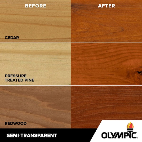 Olympic - Waterguard 11.75 oz. Woodland Cedar Semi-Transparent Exterior Wood Stain Plus Sealer