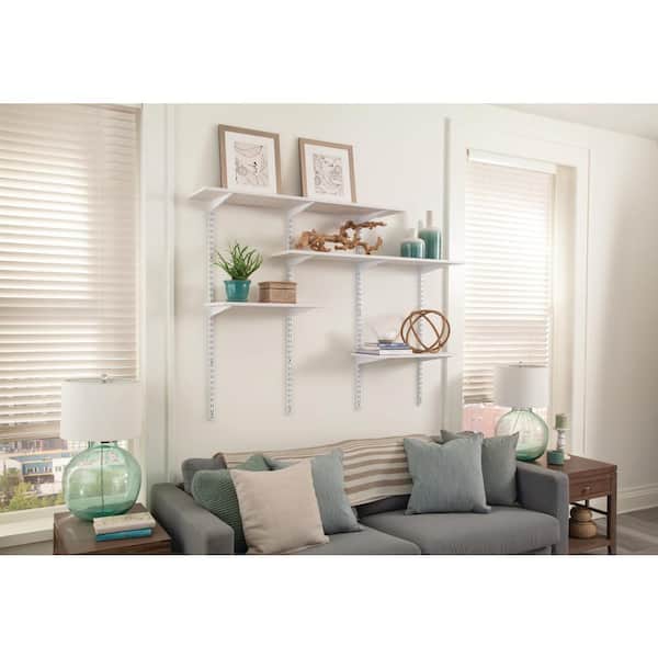 9 in. White Twin Track Bracket for Wood Shelving