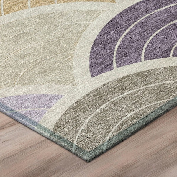 Chantille Machine Washable Indoor/Outdoor Abstract ACN3095 Plum 5 ft. x 7 ft. 6 in. Area Rug