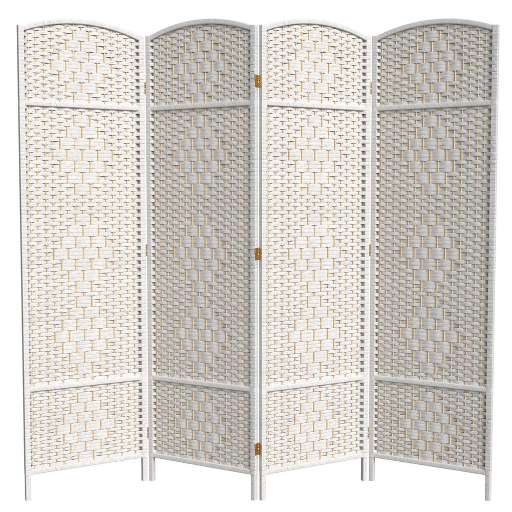 6 ft. White 4-Panel Room Divider