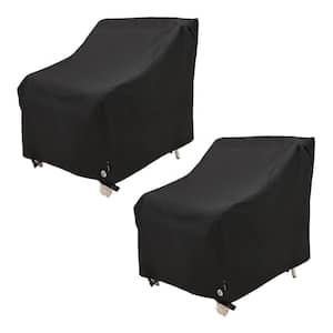 35 in. L x 38 in. W x 31 in. H, Black, Black Diamond Patio Lounge/Club Chair Cover, Waterproof (2-Pack)