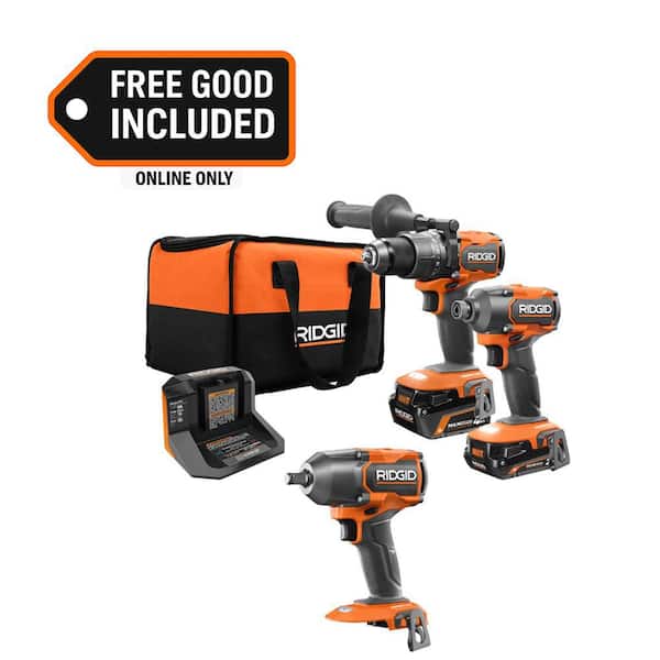 18V Brushless Cordless 2-Tool Combo Kit w/ (2) Batteries, Charger, Bag & FREE Brushless Mid Torque Impact Wrench