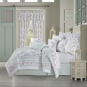 Rialto Sage Polyester Queen 4-Piece Comforter Set