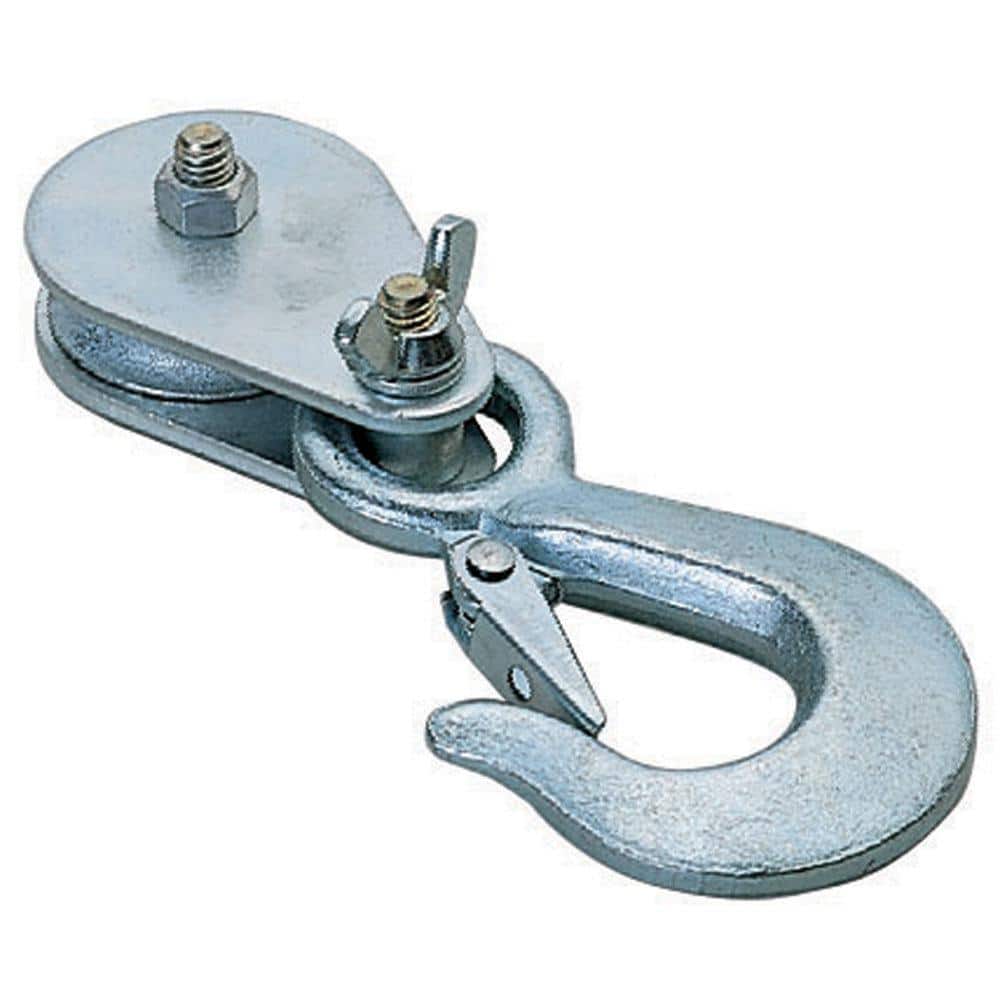 2” Swivel Hook Pulley Block; Steel Latch; 3/16 cable