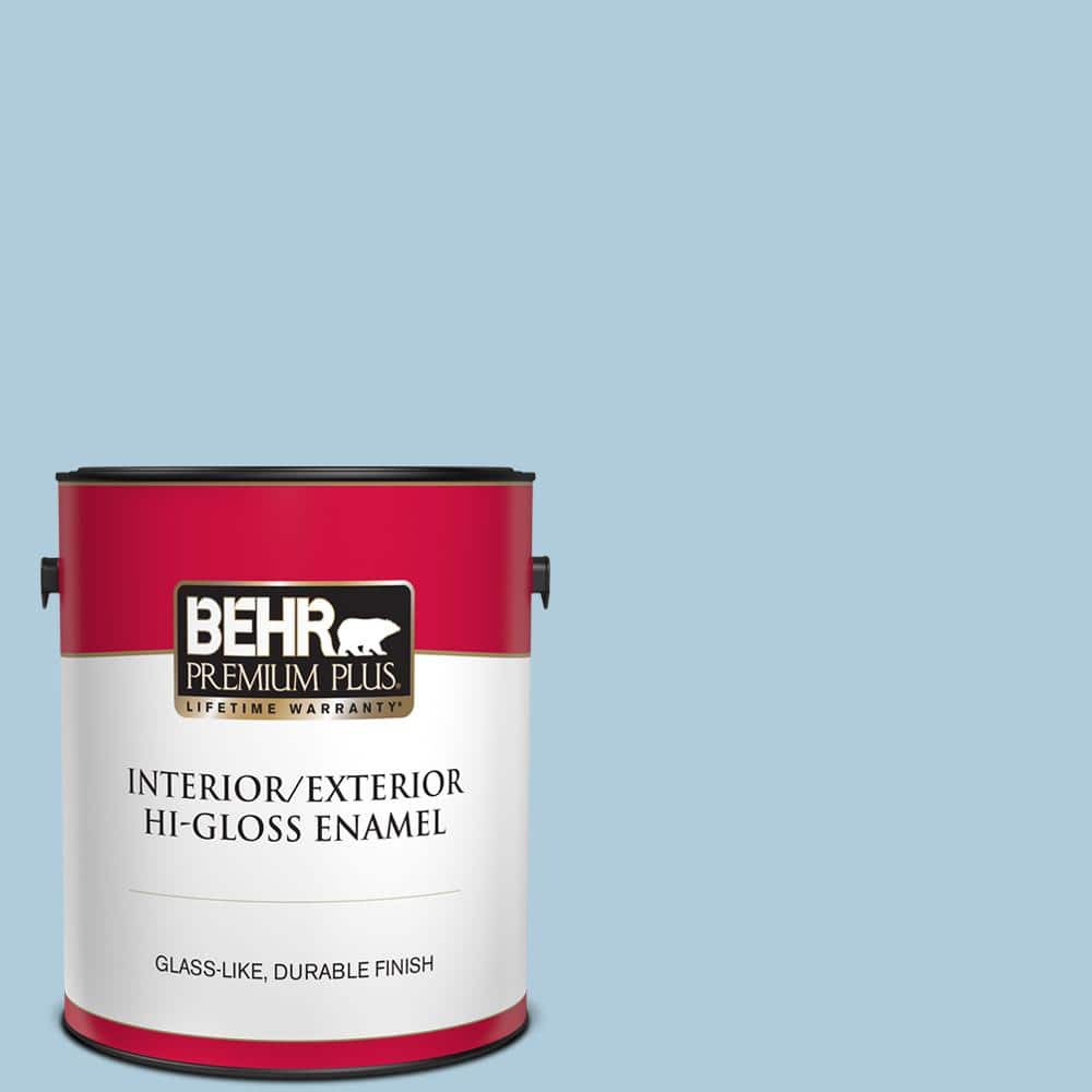 BEHR PREMIUM PLUS 1 gal. S5002 Essex Blue HiGloss Enamel Interior