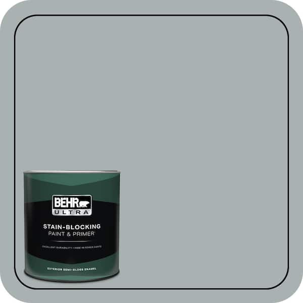 BEHR ULTRA 1 qt. #730F-4 Flint Smoke Semi-Gloss Enamel Exterior Paint & Primer