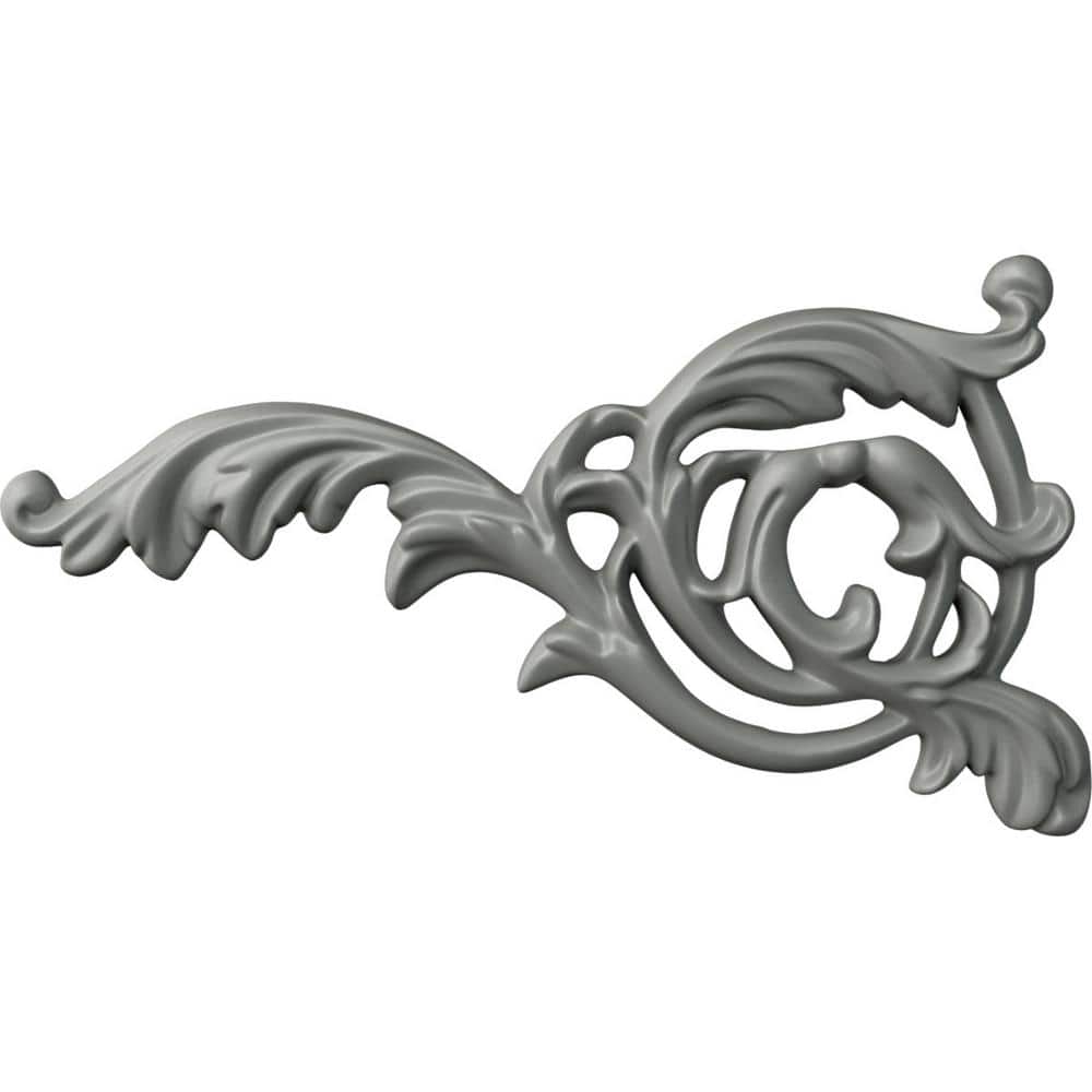 Primed Architectural Leaf Scroll Polyurethane Onlay, 7.75" x 4.125"