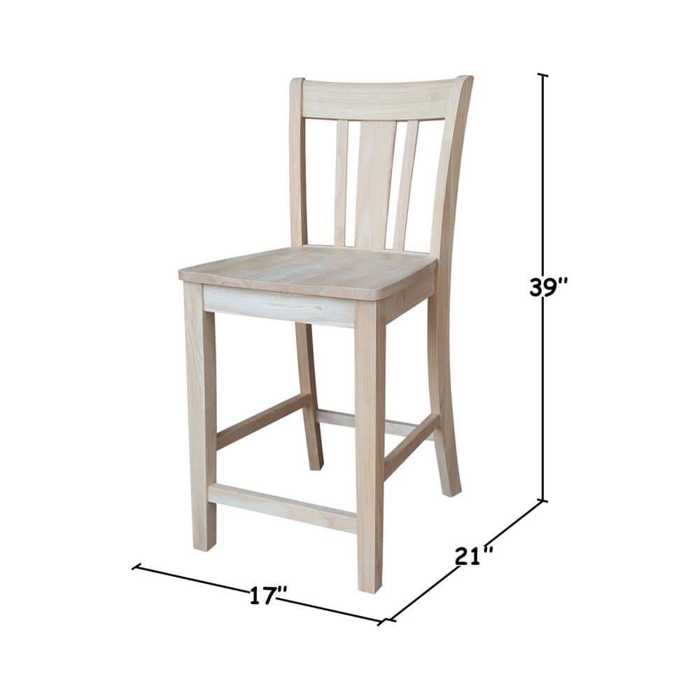 San Remo Unfinished Wood Counter Height Stool