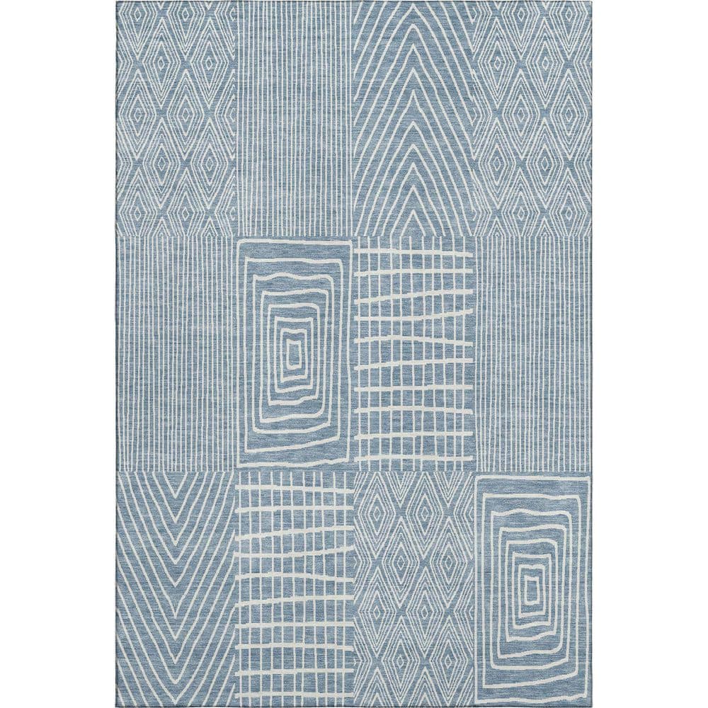 Addison Rugs Mayfield Premium Machine Washable Abstract AMF990 Denim 10 ...