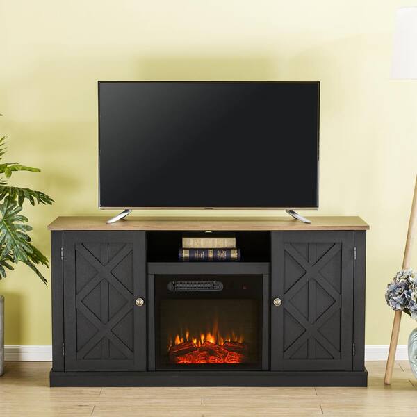 FESTIVO 54 in. Charcoal TV Stand for TVs up to 60 in. with Electric