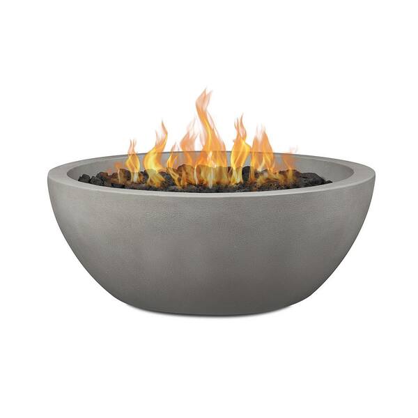 Pompton 38 In Round Concrete Composite, Outdoor Gas Fire Pit Bowls