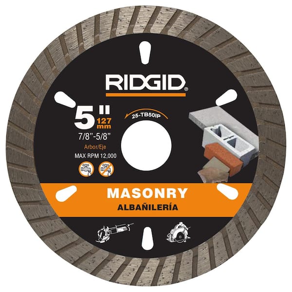 RIDGID 5 in. Masonry Cutting Turbo Rim Diamond Saw Blade