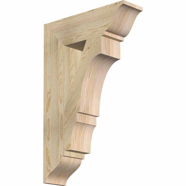 Ekena Millwork 6 in. x 34 in. x 22 in. Douglas Fir Balboa Traditional Rough Sawn Bracket