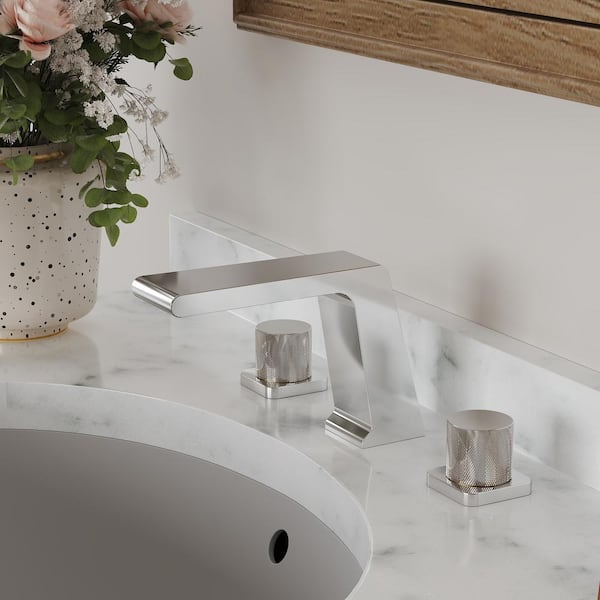 EVERSTEIN 8 in. Widespread Double-Handle High-Pressure Bathroom Faucet in Polished Chrome