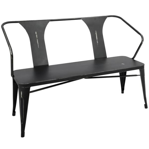 metal dining bench black