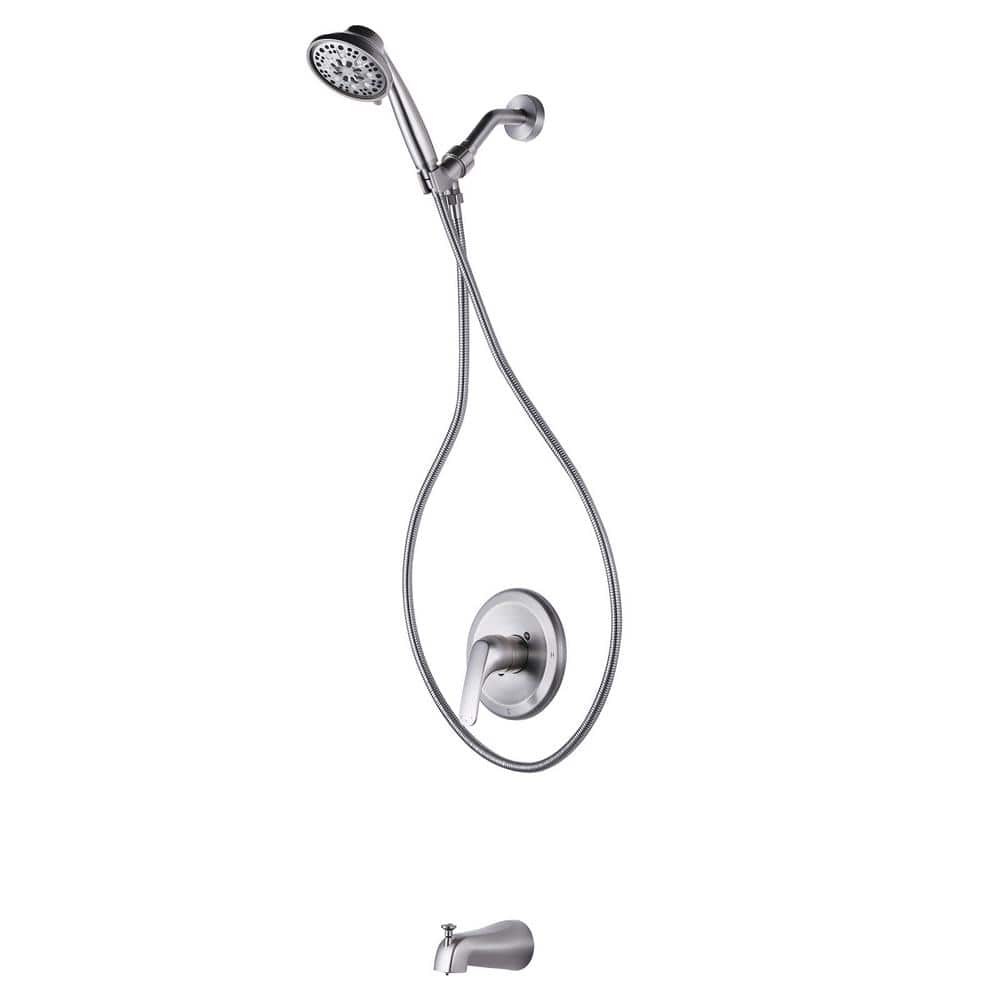 Single Handle 8-Spray Patterns Tub and Shower Faucet 1.8 GPM with Corrosion Resistant in Brushed Nickel (Valve Included) price history on PriceWatchPro