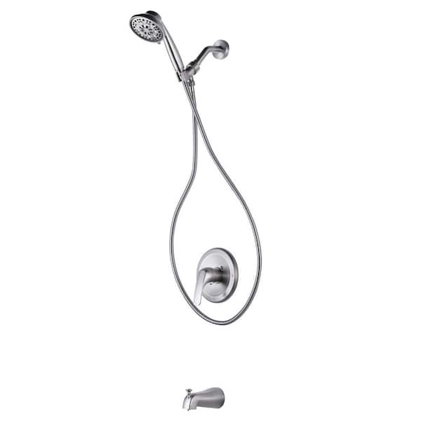 WOWOW Single Handle 8-Spray Patterns Tub and Shower Faucet 1.8 GPM with ...