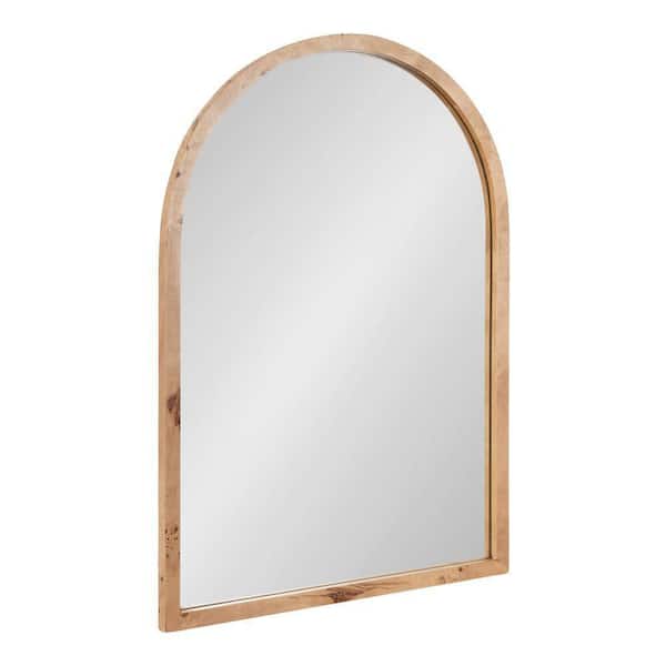 Kate and Laurel Burlock Natural 22 in. W x 32 in. H Transitional Arch Wooden Framed Mirror