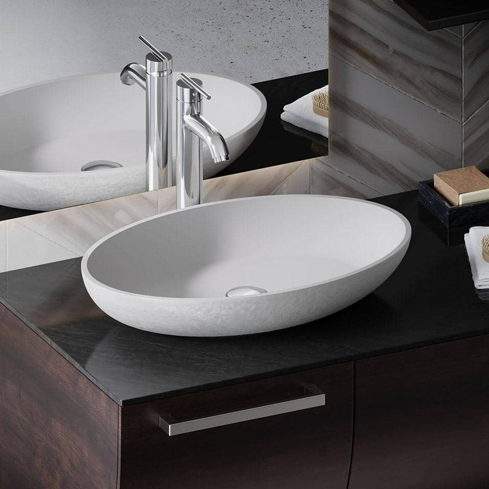 Reviews for Rene Vessel Bathroom Sink in Ivory with 7001 Faucet and Pop ...