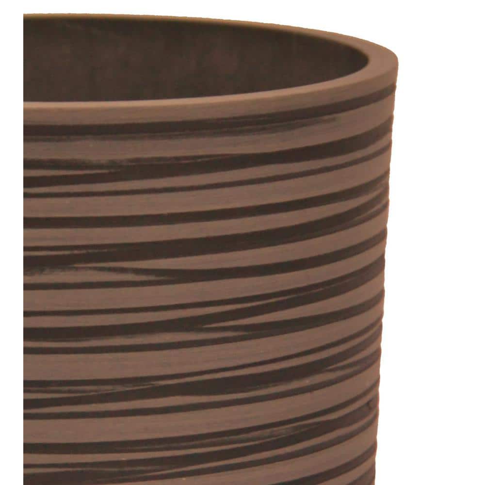Tall Chocolate Carved Resin Indoor/Outdoor Planter, 9.9 in.