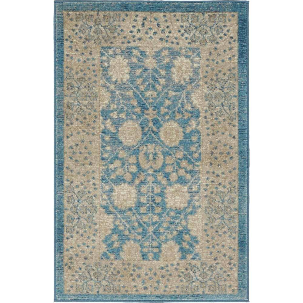 Unique Loom Salzburg Gneis Light Blue 2' 0 x 3' 0 Area Rug 3134347