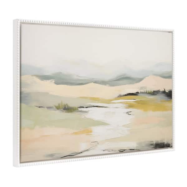 Kate and Laurel Sylvie Tranquil Landscape I 1-Piece White Framed Canvas Art Print, 31.50 in. x 41.50 in.