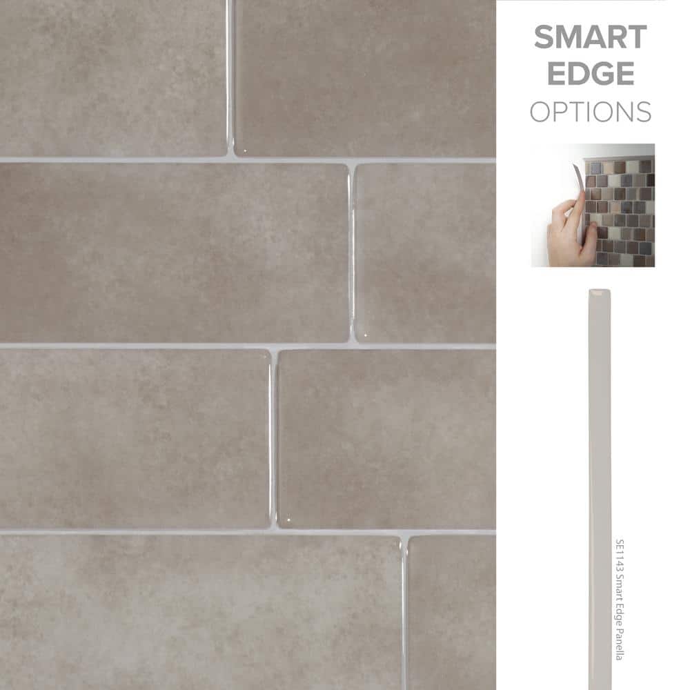 Metro Cologne Beige Glossy Peel and Stick Backsplash Tile