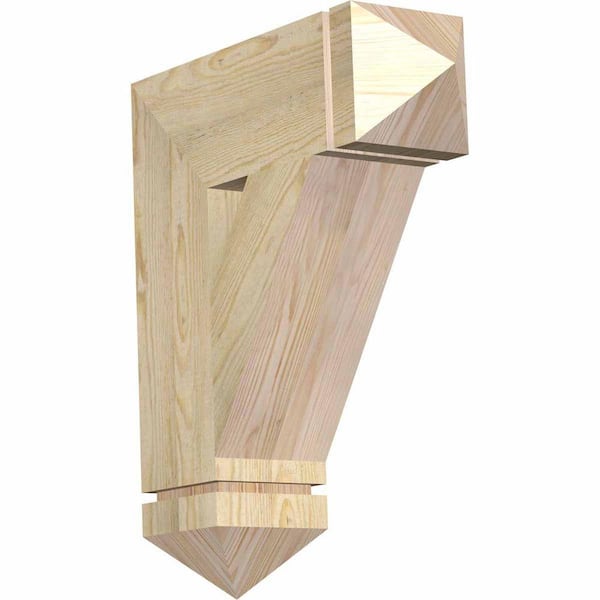 Ekena Millwork 6 in. x 24 in. x 20 in. Douglas Fir Traditional Arts and Crafts Rough Sawn Bracket