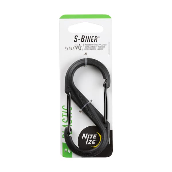 1.61 in. x 3.5 in. Polycarbonate Black S-Biner Dual Carabiner #4 (1-Pack)