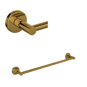 Lombardia 24 in. Wall Mounted Towel Bar in Unlacquered Brass