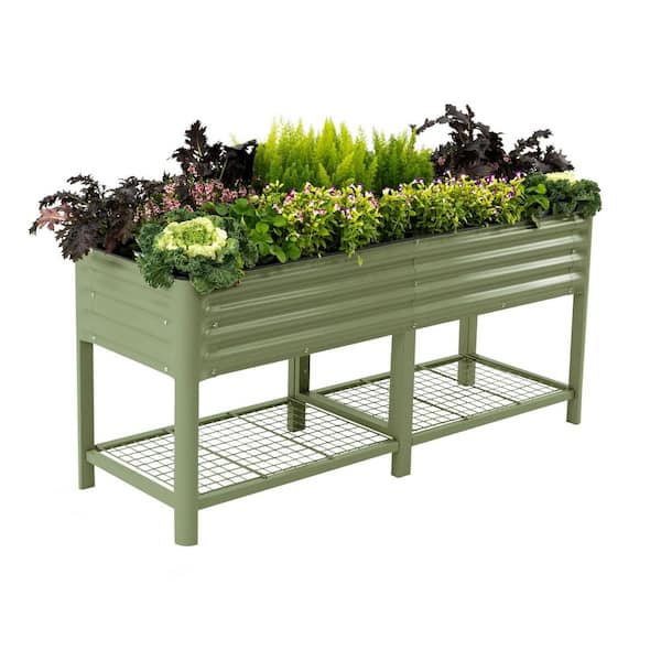 Elevated Garden Bed V Series 2' x 6' Without wheels Outdoor Planter Box for Vegetables Flower Olive Green